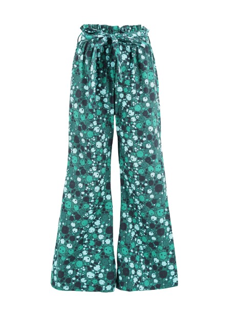 Ethnic patterned elephant flare trousers - 1