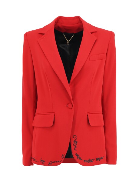 Blazer monopetto con ricamo - 1