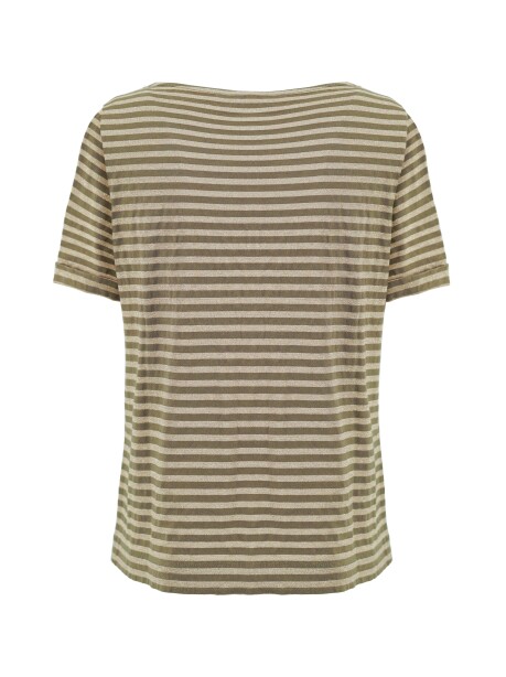 Striped boat neck sweater - 2