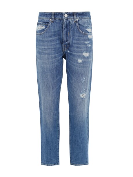 Jeans Manu modello straight con rotture - 1