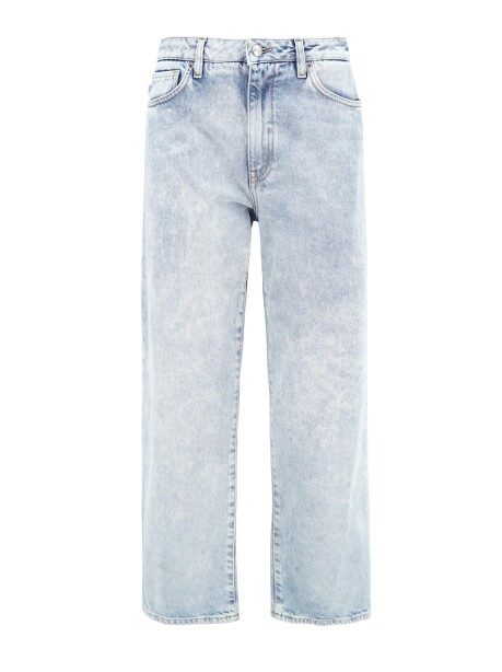 Jeans modello straight leg a vita alta - 1