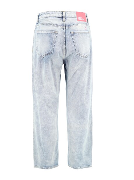 Jeans modello straight leg a vita alta - 2