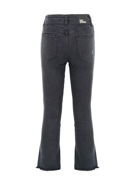 Mid-rise flare jeans in black denim - 2