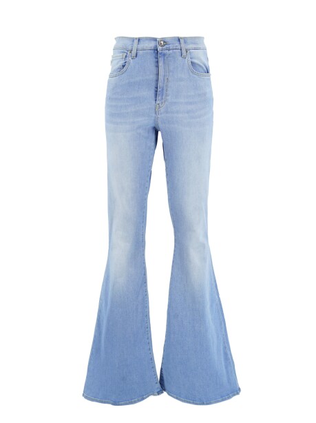 Jeans flare a vita alta - 1