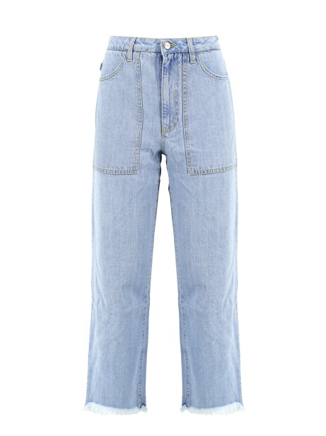 Jeans straight leg con tasconi frontali - 1