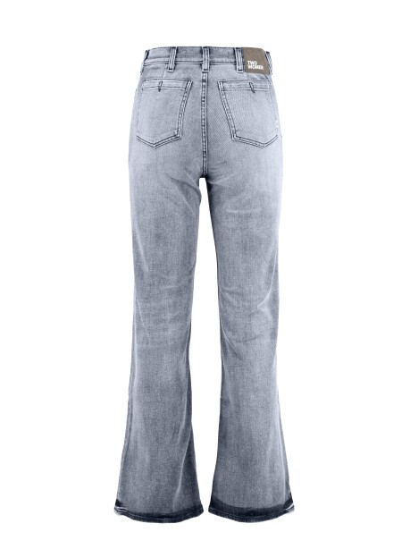 Jeans wide leg con decorazione di tasche sul fronte - 2