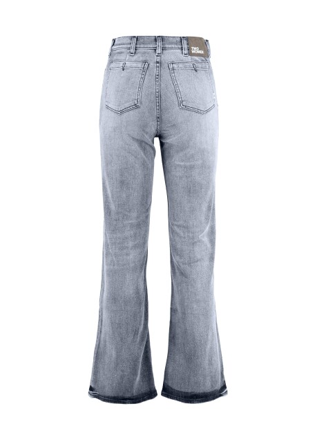 Jeans wide leg con decorazione di tasche sul fronte - 2