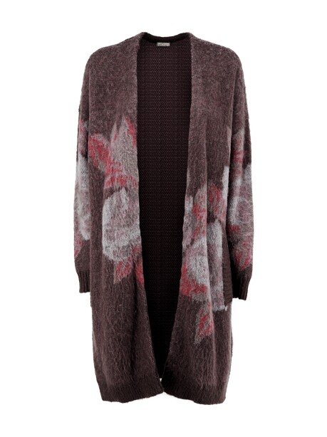 Maxi Cardigan with floral pattern - 1