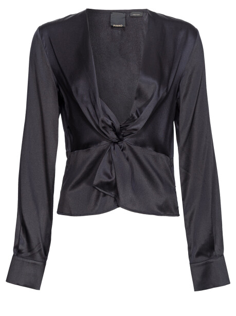 Silk blouse with front crossover - 1