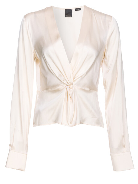 Silk blouse with front crossover - 1