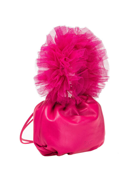 Mini bag a sacchetto con manico in tulle - 2