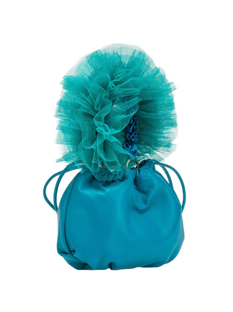 Mini bag a sacchetto con manico in tulle - 2