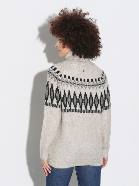Geometric patterned turtleneck sweater - 2