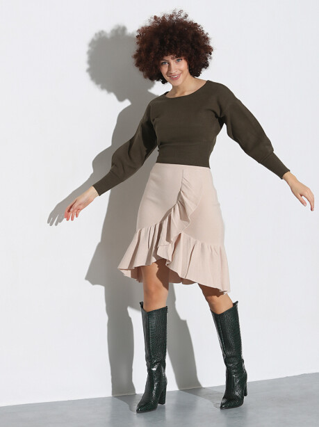 Knitted skirt with rouches - 4