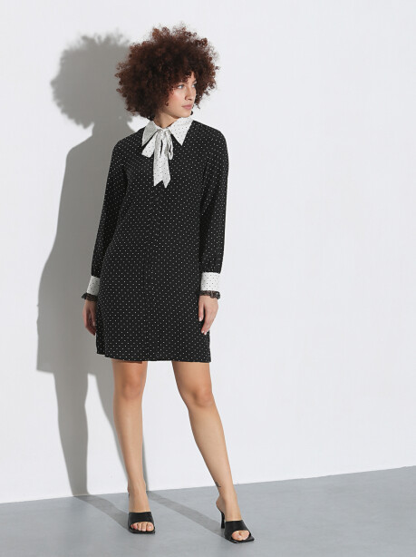 Micro patterned shirt dress - 6