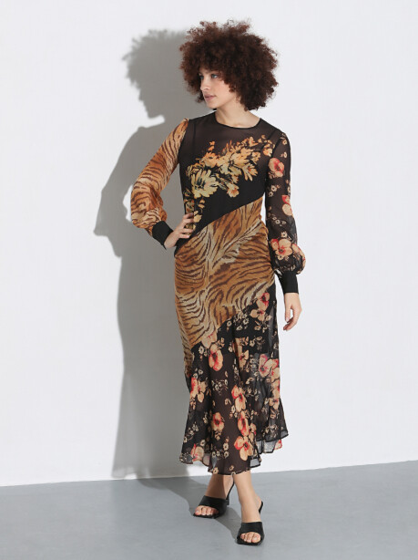 Long multi patterned dress - 5