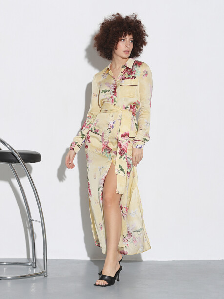 Long shirt dress with flowers - 3