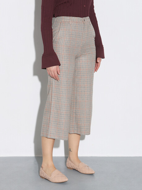Check patterned cropped trousers - 5