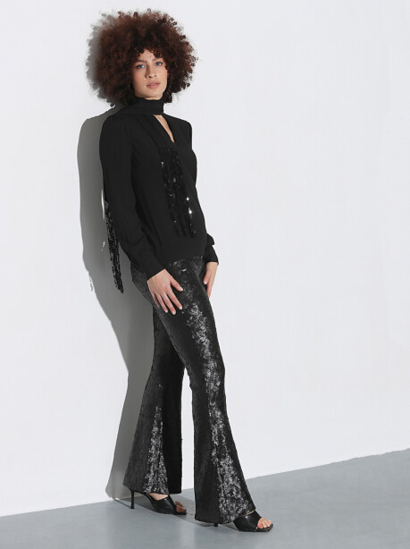 Full sequin flared trousers - 3