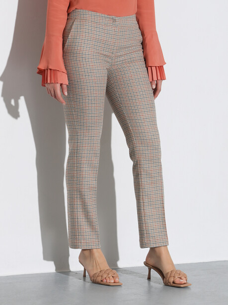 Pantaloni in lana fantasia check - 5