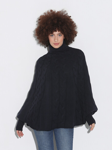 Wool and cashmere blend knitted cape - 3
