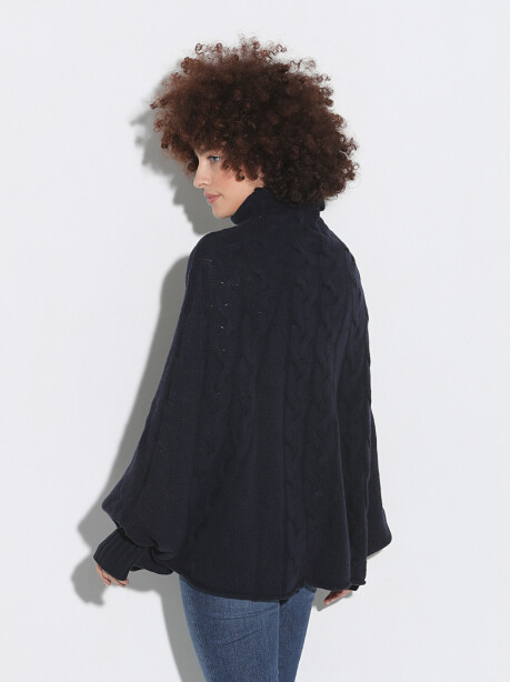 Wool and cashmere blend knitted cape - 5