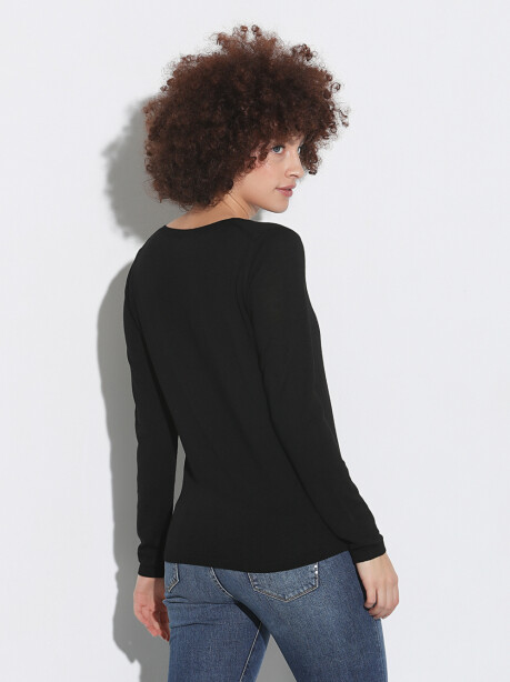 Maglia scollo a V in pura lana merinos - 2