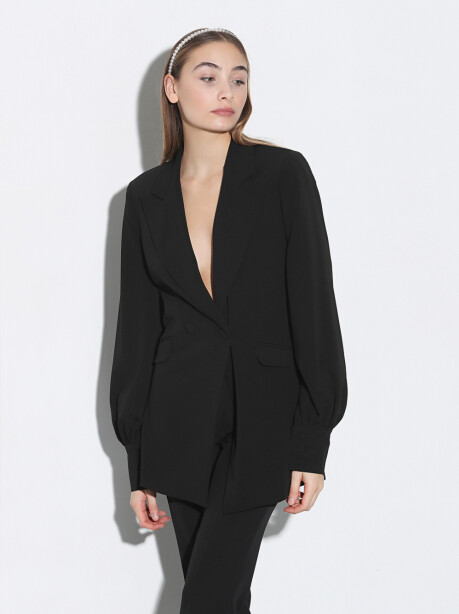 Blazer due bottoni con maniche morbide - 5