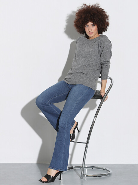 Crewneck sweater in merino wool and cashmere blend - 4