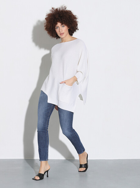 Asymmetrical maxipull in wool and cashmere - 3