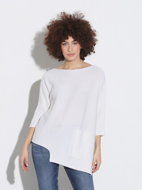 Asymmetrical maxipull in wool and cashmere - 4