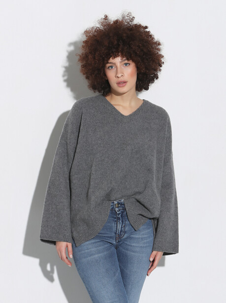 V-neck sweater in extrafine merino wool - 6