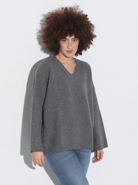 V-neck sweater in extrafine merino wool - 4