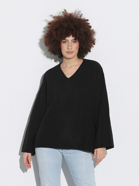 V-neck sweater in extrafine merino wool - 5