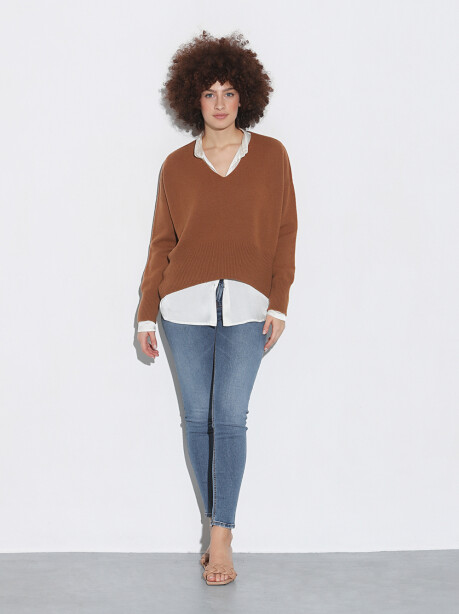 Box model V-neck sweater - 3