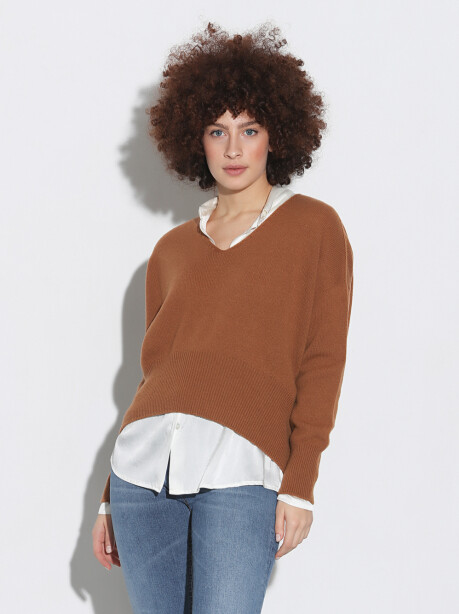 Box model V-neck sweater - 4