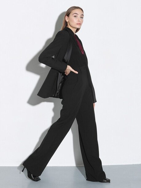 Pantaloni a vita alta con gamba ampia - 3
