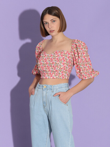 Crop-top fantasia floreale - 6