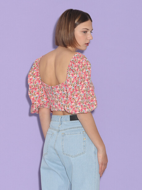 Crop-top fantasia floreale - 4