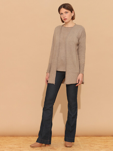 Open cardigan in cotton and cashmere blend - 4