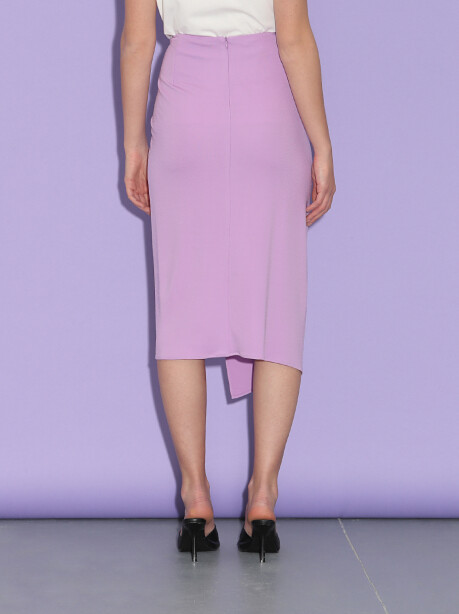 Midi skirt with gathered pattern - 3