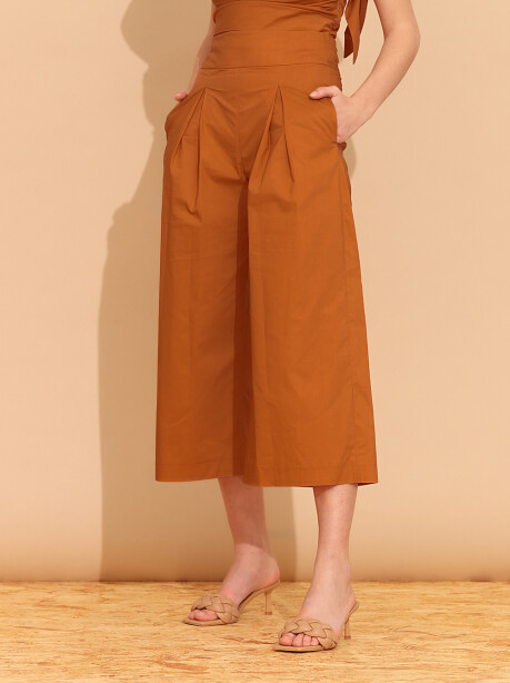 Pantaloni culotte in popeline - 4