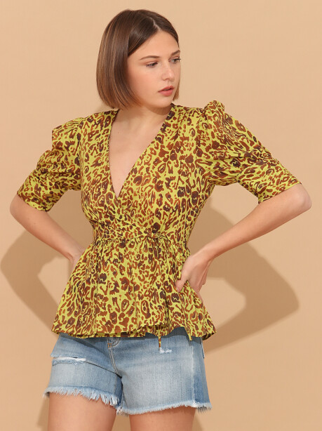 Macula print ramie blouse - 5