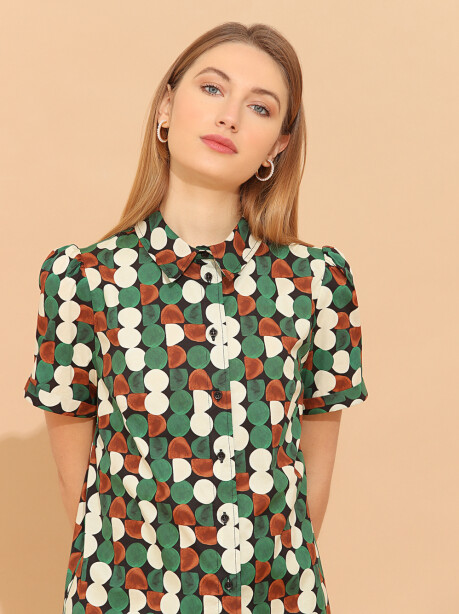 Micro polka dot patterned cotton shirt - 4