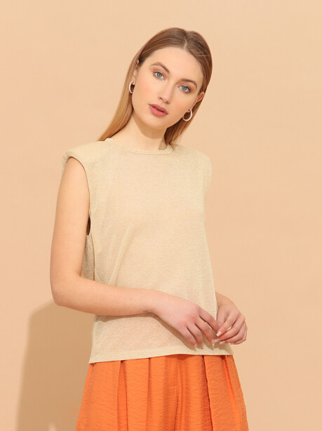 Top smanicato in maglia lurex - 5