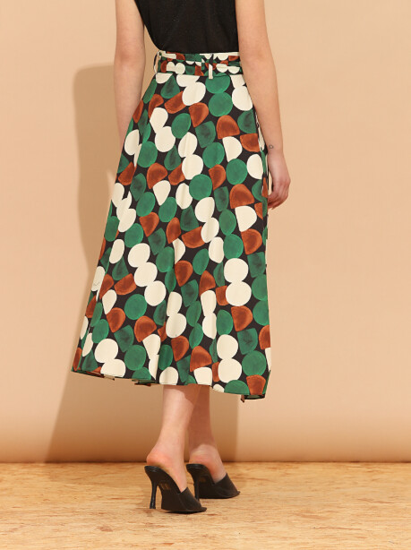 Macro polka dot pleated skirt - 5