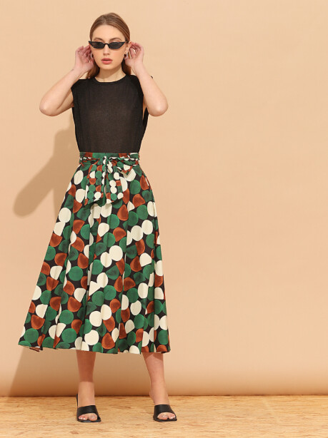 Macro polka dot pleated skirt - 3