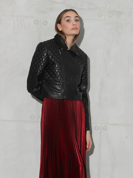 Quilted faux leather jacket - 2