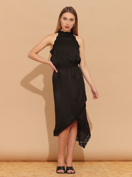 Midi wrap dress in habutai - 3