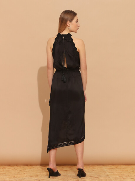 Midi wrap dress in habutai - 2